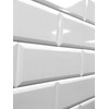 4x10 White Glossy Finish Beveled Ceramic Subway Tile Shower Walls