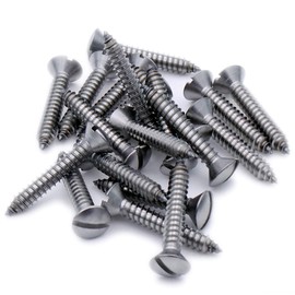 No.14 x 1.25 (6.3mm x 32mm) Slot Raised Countersunk Self-Tapping Screw - Stainless Steel (A2) (Pack of 20)