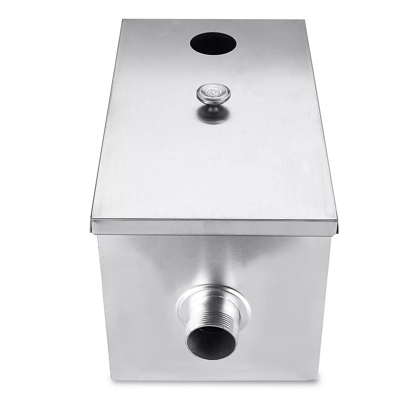 dtangor Commercial Grease Trap 8LB Stainless Steel Interceptor Restaurant Kitchen