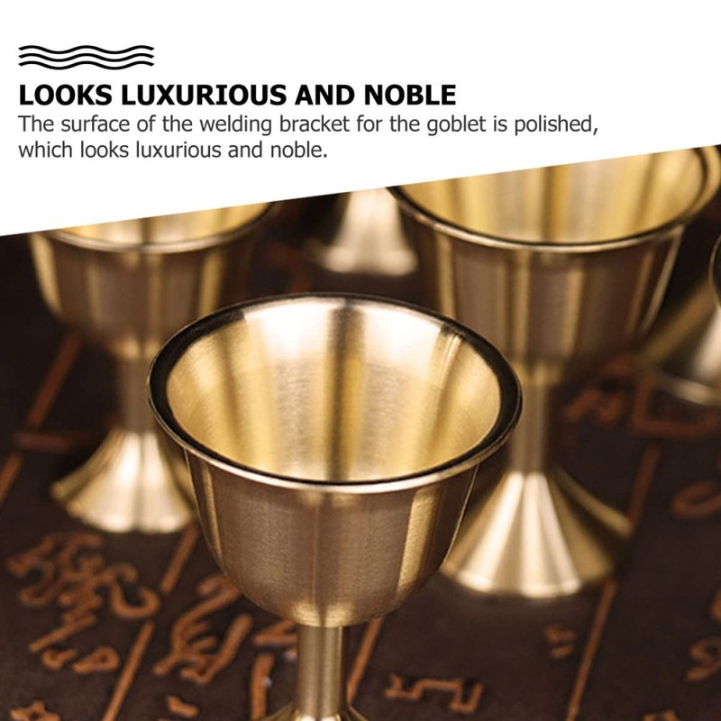 Alipis 2sets Brass Wine Cup Chinese Pattern Decorative Elegant Multipurpose
