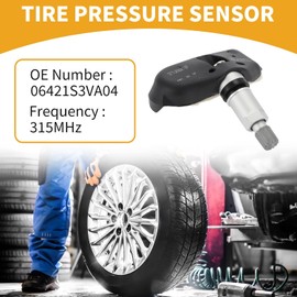 Sensor de presión de neumáticos No.06421S3VA04 Sensor TPMS de coche para Honda Pilot 2005-2008 Metal plástico goma negro