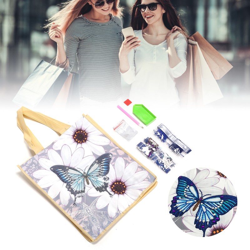 Diamond Painting Shopping Bag Reusable with Handles DIY Foldable Tote