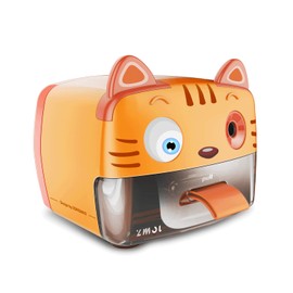 Electric Pencil Sharpener, Compatible with Pencils and Colored Pencils, 0.2 - 0.3 inches (6.5 - 8 mm) Tip, Adjustable Tip, Prevents Waste Sharpener and Folding Lead Removal Function, Long Life, For