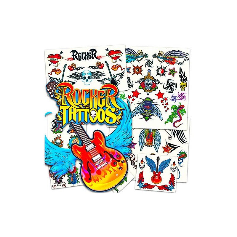 Rock Star Temporary Tattoos Party Favor Set (50 Rocker Tattoos)