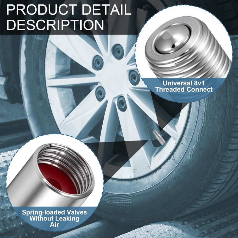 DC,CLISENCE 5 Pcs 39MM Tire Valve Extender, Metal Valve Stem