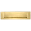 Letter Box Plate Satin Brass, Overall 12" x 4" with