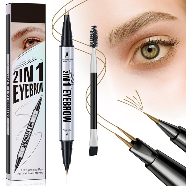 Microblading Eyebrow Pen, Eyebrow Pencil Brown Hair Like Natural Liquid