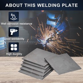 QUARKZMAN 3x3 Inch Mild Steel Welding Plate, 11 Gauge Welding Exercise and Training for MIG, TIG, ARC, Gas, Rod, Pack of 6