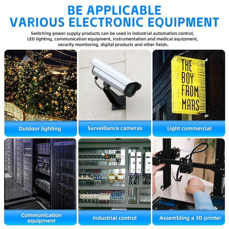 HuanQiuSensmart 110V AC to 12V DC Transformer, 12V 500W 40A