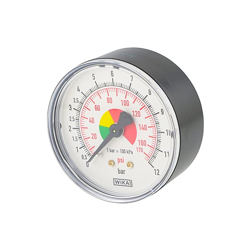 Fittingteile - Horizontal pressure gauge 0 to 12 bar -