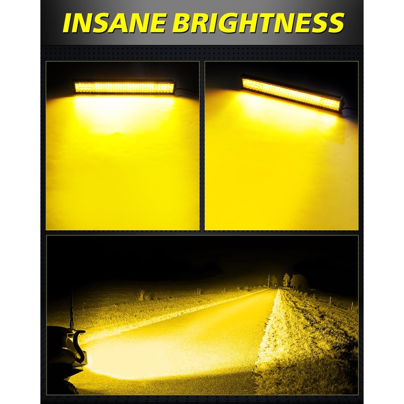 20 Inch Amber LED Light Bar, AKD Part 150W Spot
