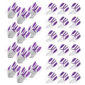 Winmau Prism Alpha White & Purple Extra Thick Dart Flights - 10 Sets per Pack (30 Dart Flights in Total)