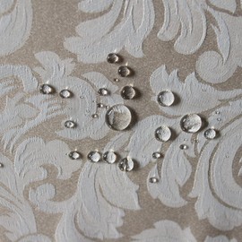 Tektrum Heavy Duty 90 inch Round Damask Jacquard Tablecloth Table Cover - Waterproof/Spill Proof/Stain Resistant/Wrinkle Free - Great for Banquet, Parties, Dinner, Restaurant, Wedding (Beige)