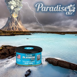 Paradise Air Platinum Car Air Freshener Can, 100-Day Long-Lasting Odour Eliminator Fragrance for Car Interior Home or Office, Premium Organic Scent - 4 Pack Blue Lava Scent