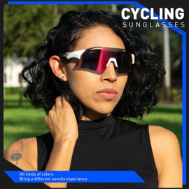 KAPVOE Cycling Glasses Polarised Sports Glasses Sunglasses Men Women MTB Glasses Cycling Glasses Road Bike Cycling Running Golf Baseball Fishing
