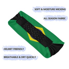 Women's Fashion Headbands Brazil Flag Yoga Elastic Hair Bands Sweat Hair Wrap for Workout Running Sport