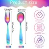 Pimoys 6 Pieces Toddler Utensils Kids Rainbow Silverware Stainless Steel