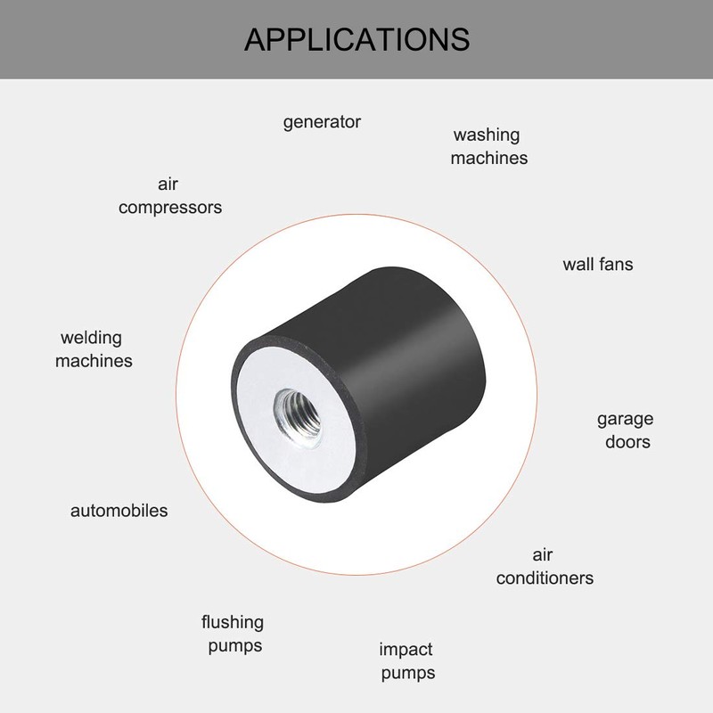 uxcell 20 x 20mm M6 Thread Female Rubber Mounts,Vibration Isolators,Replaces