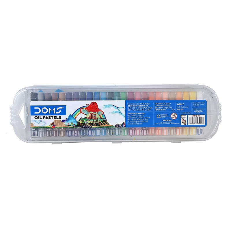 Doms 25 Assorted Colours Oil Pastels - Rich Bright Smooth