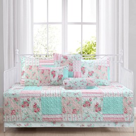 Cozy Line Tiffany Pink Garden Floral Patchwork Print Pink - 7 Piece