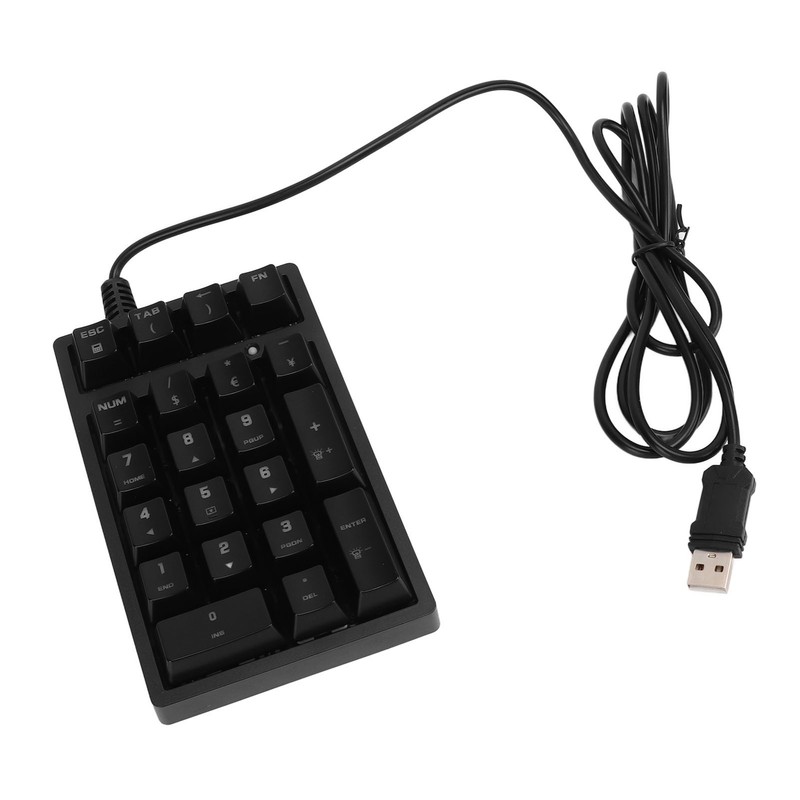 Mechanical Numeric Keypad Wired 21 Keys Blue Switch Color LED