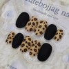 Black Leopard Matte Handmade Nail Tips - Oval / 블랙