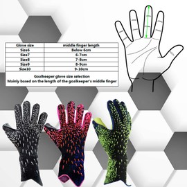 Guantes de portero de fútbol, guantes de entrenamiento de portero, agarre fuerte, antideslizantes y transpirables para adultos y niños