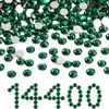 Beadsland Flatback Rhinestones Bulk,14400pcs Green Rhinestones for Nails Crafts Clothes