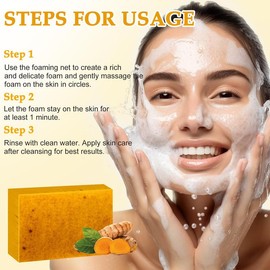 Buy 1 Get 2 Free: Turmeric Cleansing Wash Set | Purchase Foam Cleanser, Get Exfoliating Tablet + Soap Bar (3-in-1 Facial turmeric Skincare ） Exfoliate Gentle Pore Radiant