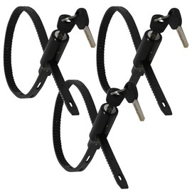 Urban August Multi-Purpose Keyed Adjustable Zip Tie Lock - 3 Pack Keyed Alike - Black Stainless Steel Refrigerator Cabinet Bike Stroller Helmet Lock