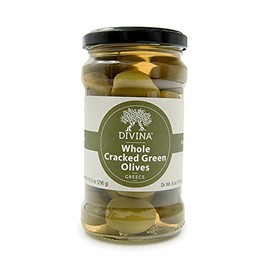 Divina Cracked Green Olives, 6 Oz. (Case of 6)