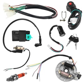 PRO BAT Lifan Complete Kick Starter Engine Wiring Harness Loom with A7TJC Spark Plug Coil Magneto for X50 CRF50 70cc 110cc 125cc 140cc 150cc Pit Dirt Trail Pro Bike