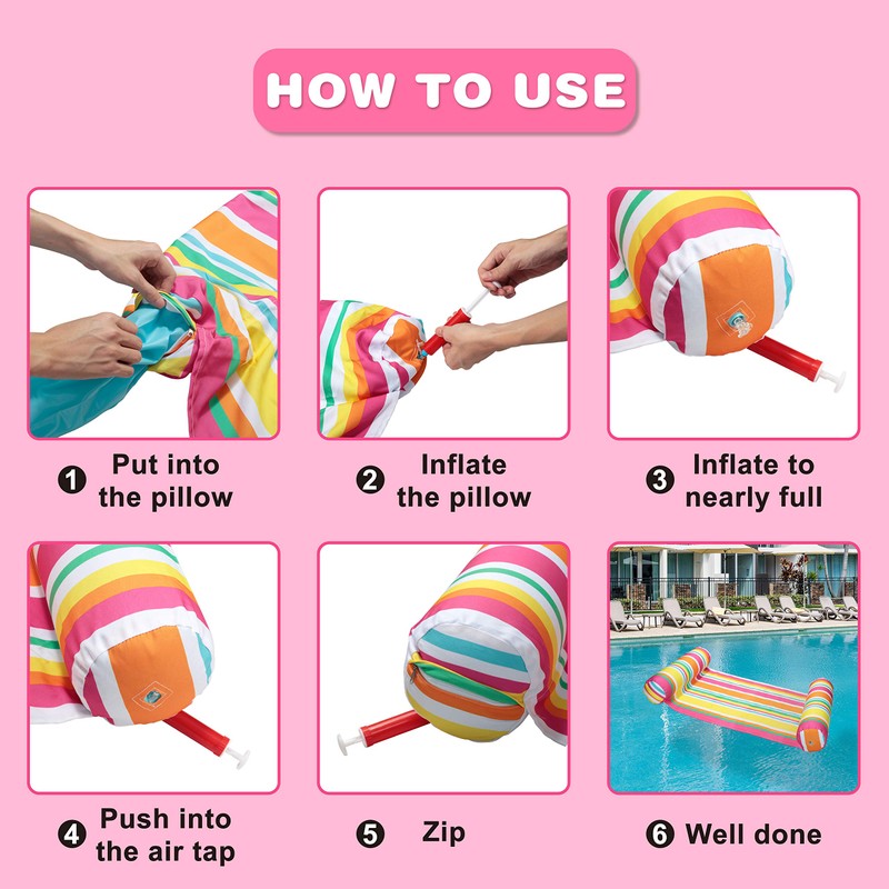 2 Pack Inflatable Pool Float Hammock, Multi Purpose Swimming Raft,