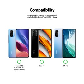 Ringke Fusion-X Compatible with with Xiaomi Poco F3 Case/Redmi K40 Cover Military Grade Protective Design Heavy Duty - Camo Black