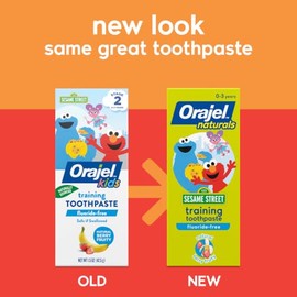 Orajel Kids Elmo Training Toothpaste Fluoride-Free; #1 Pediatrician Recommended Fluoride-Free Toothpaste*, 1.5oz Tube