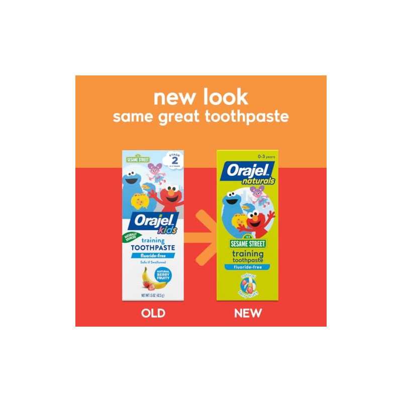 Orajel Kids Elmo Training Toothpaste Fluoride-Free; #1 Pediatrician Recommended Fluoride-Free