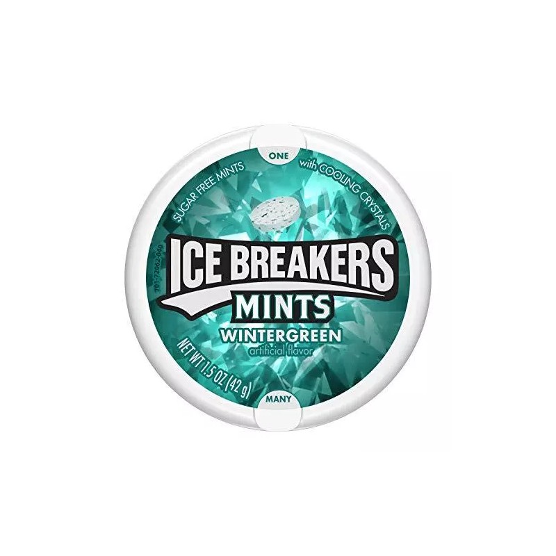 Ice Breakers Mints, Wintergreen, Sugar Free, 1.5 Ounce (8 Count)