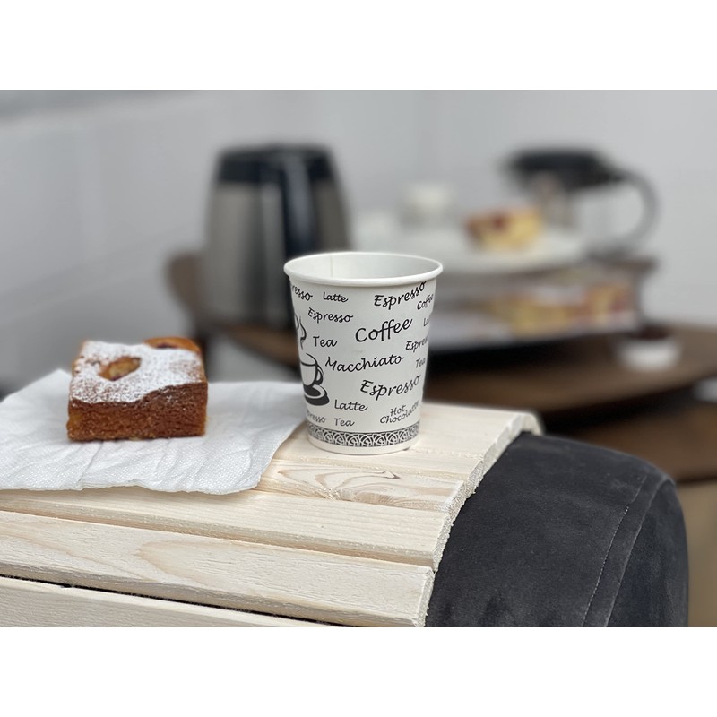 MOXVIO 50 x 4oz (120cc) Single Wall Printed Paper Cups