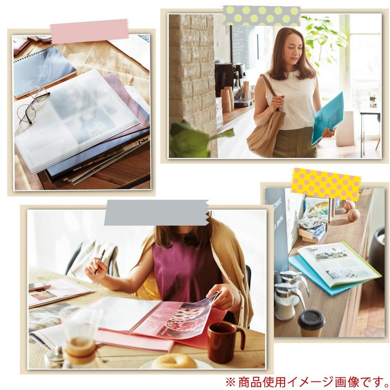 KOKUYO L-GL100W File Clear Book, Glassel, Fixed Type, A4, 100