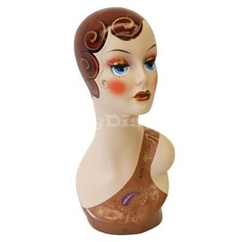(MD-VF003) ROXY DISPLAY Artistic Female Mannequin Head Fiber Glass Vintage Style