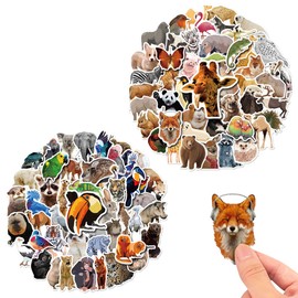 FDCGAS Children's Stickers – Pack of 100 Animals to Stick On Waterproof Animal Stickers Children Funny Stickers Animals Children
