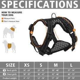 PET'S HUB Small Dog Harness, No Pull Pet Harness With 2 Lead Clips, Soft Padded Dog Vest Harness, Reflective & No-Choke Control Handle, With Leash. (Grey, Small)