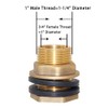 Joywayus 3/4" Female 1" Male Soild Brass Water Tank Connector