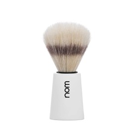 nom Carl Natural Bristle Shaving Brush (Handle: White)