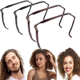 4 Diademas Mujer cuadradas Diadema para Invisible, diademas niña, Diadema para sol, diademas cuadradas para mujer, para pelo Grueso y rizado (2 Negro +2 Marrón)