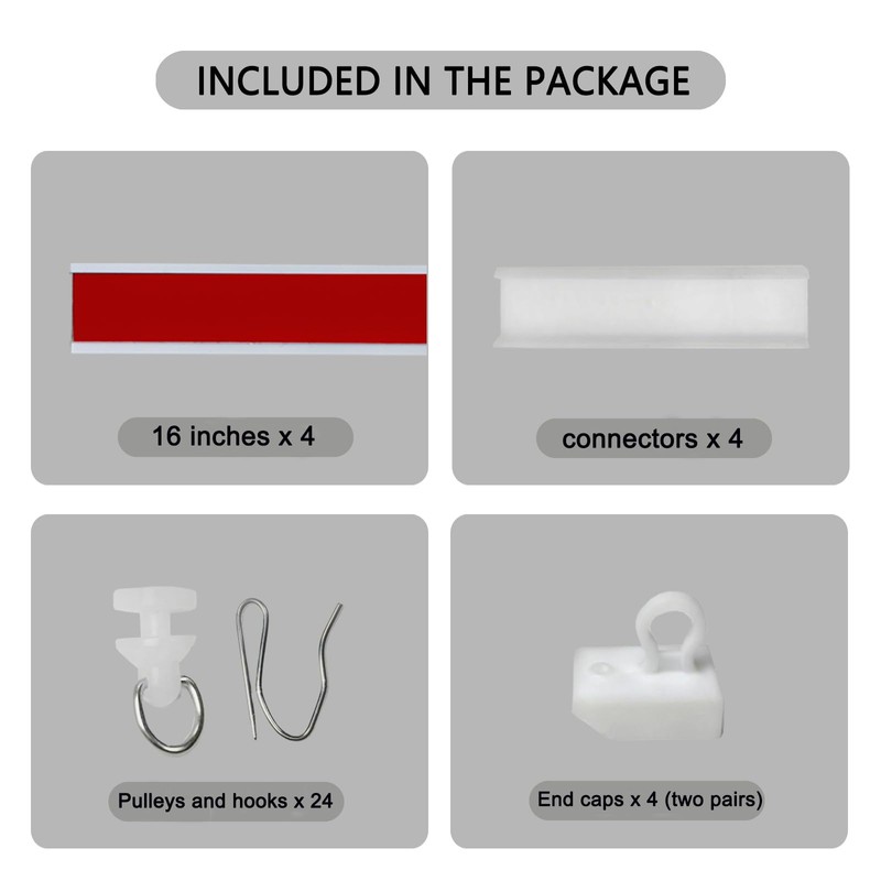 Ontrack Self Adhesive Curtain Track, Ceiling Track Set- No Drill,