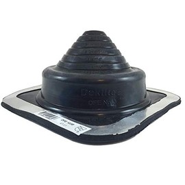 Dektite Premium #3 Black EPDM Metal Roof Pipe Flashing, Square Base, Pipe OD 1/4" to 5"