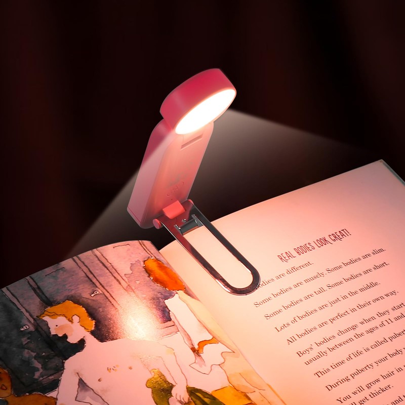 VAVOFO USB Rechargeable Blue Light Blocking Amber Clip On Bookmark
