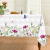 Quimoy Spring Summer Tablecloth 60x84 Inch, Rectangular Botany Tablecloth, Floral