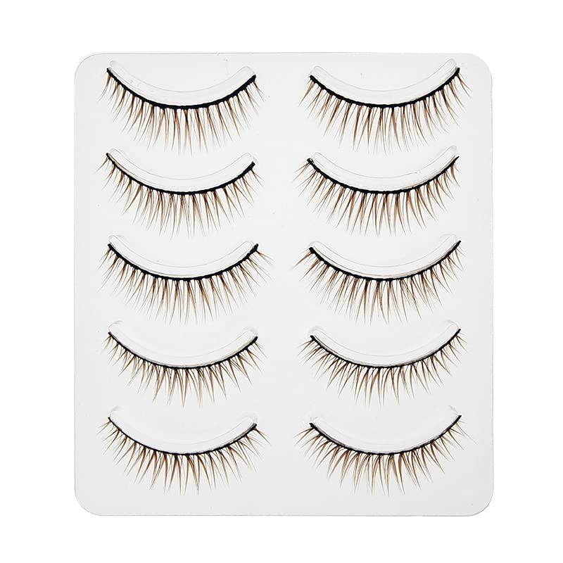 D-ONE Natural False Eyelashes, 5 Pairs (A04, Super Natural Nude